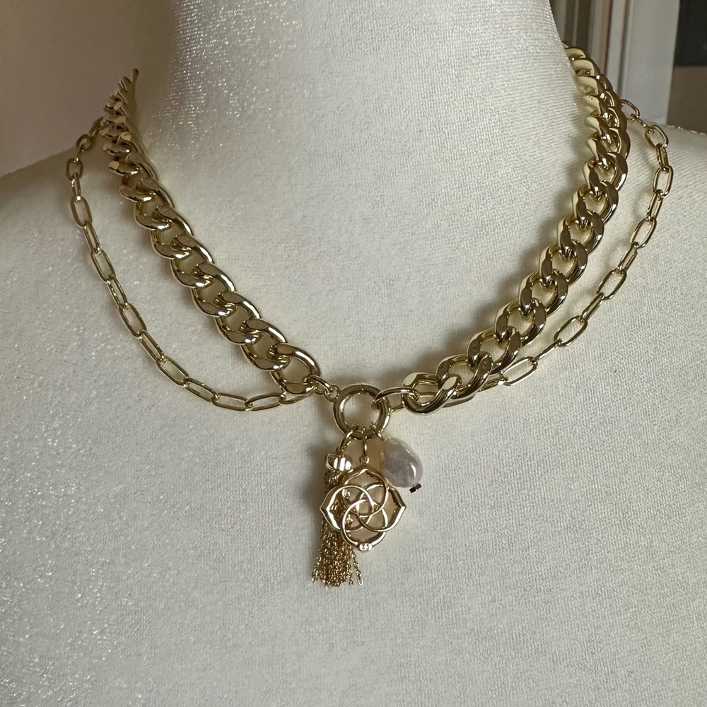 Kendra Scott Gold Double Chain Necklace with Charms